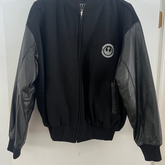 Star Wars Leather Sleeved Embroidered Jacket Size Large - Picture 4 of 4